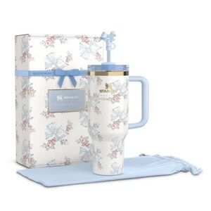 🌸STANLEY x Love ShackFancy 🌸 Limited Edition 40 oz Tumbler Rosa Beaux Blue NWT